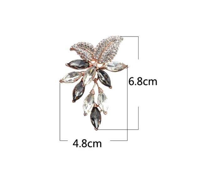 Charles William Premium Brooch Silver Grey Stones Fashion Costume Jewellery Flower Brooches