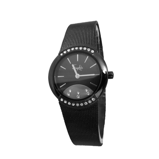 Saphir Ladies Formal Smart Black Watch Stone Unique Different SALE RRP £140