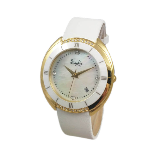 Premium Quality Saphir White Ladies Mother Pearl Watch RRP £160 Reduced UK Price