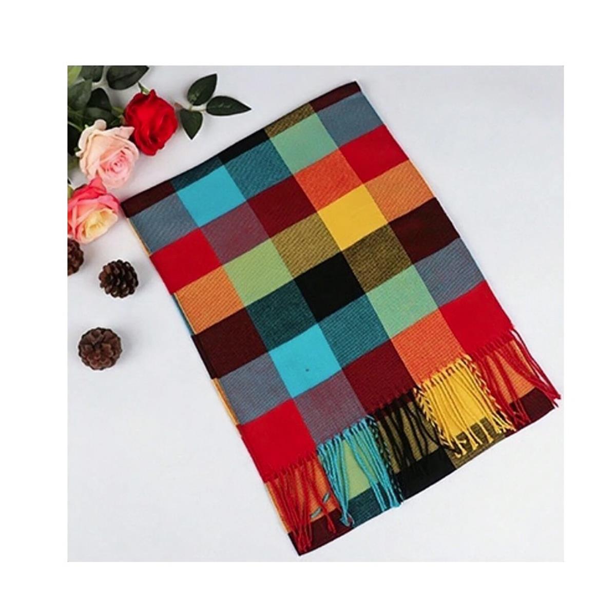 Soft Scarf Multi Colour Pattern with Warm Gentle and Luxurious Feel UK Stock