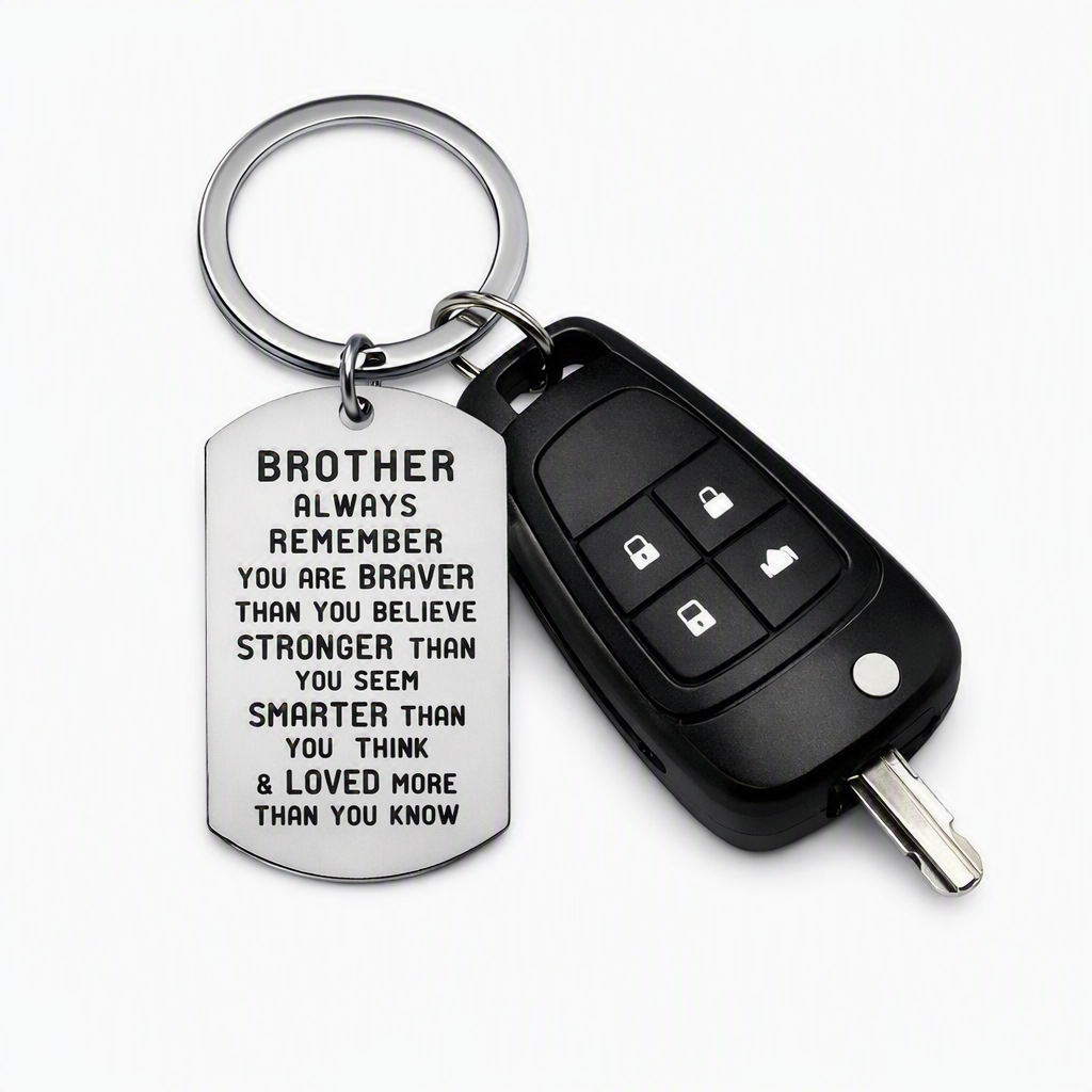 Brave Sibling Keyring Keychain Personal Message Gift Brother Sister Celebrate Love