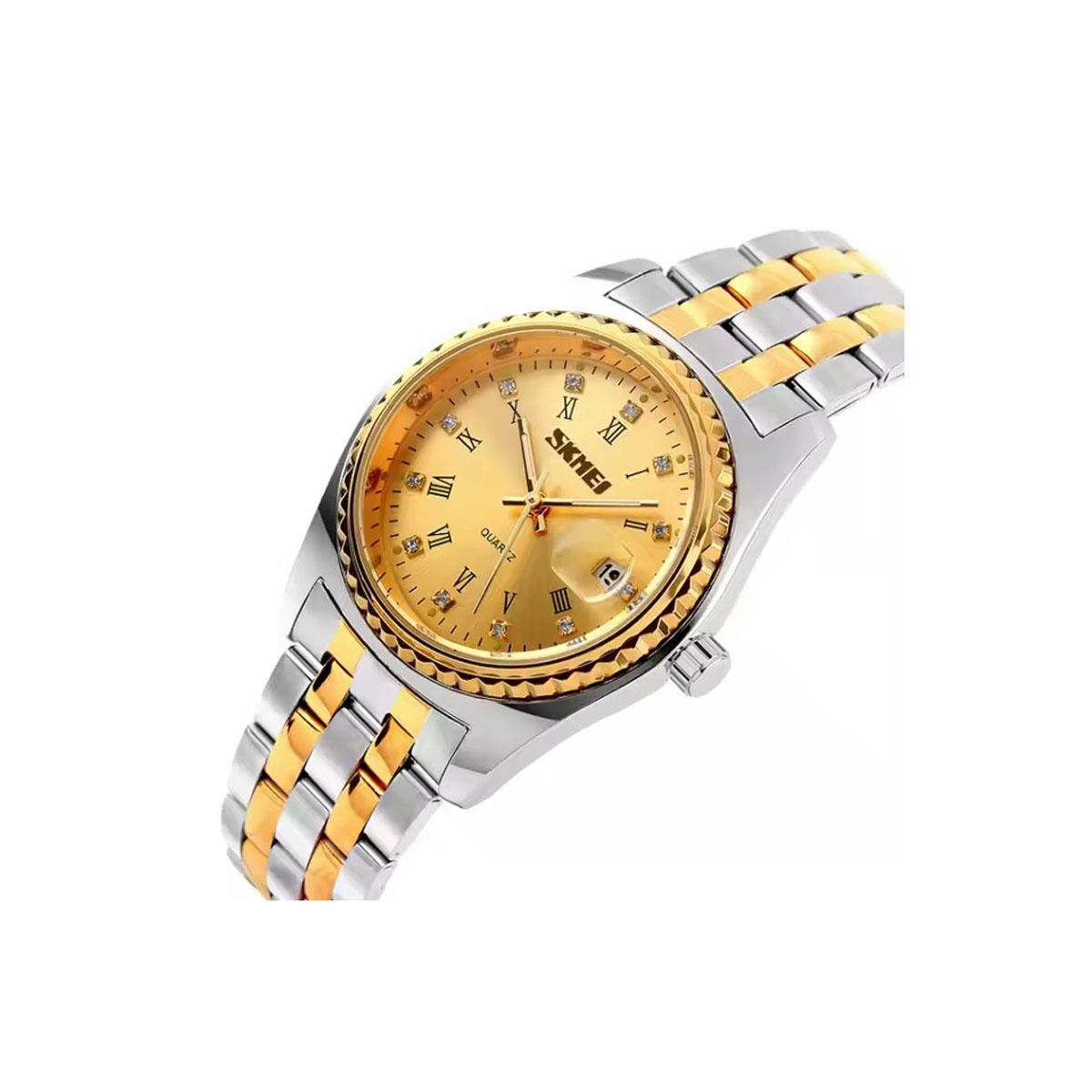 Ladies Gold Watch with Date Dial Skmei Brand