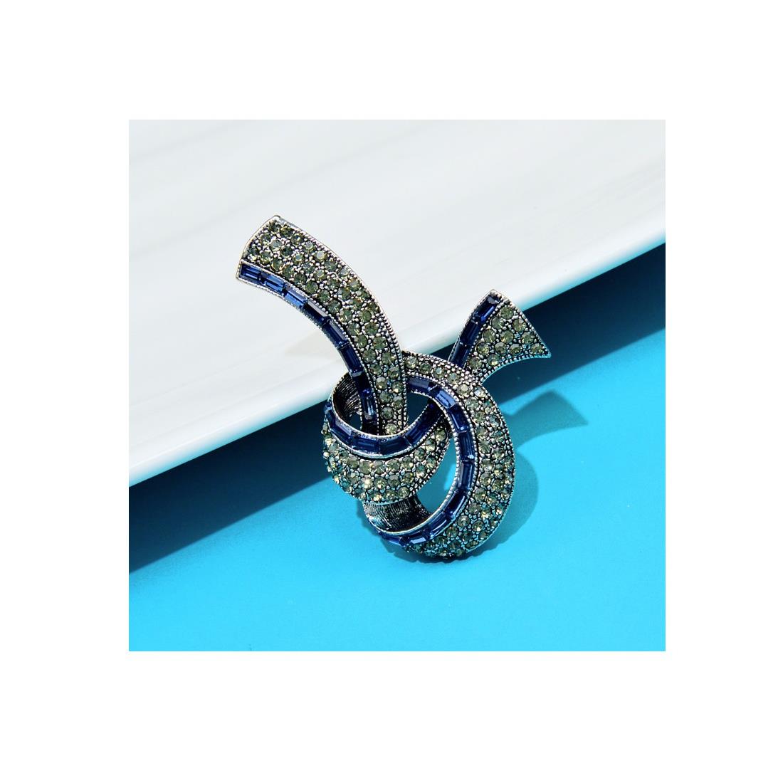 Blue and Gray Brooch for Dress or Gown