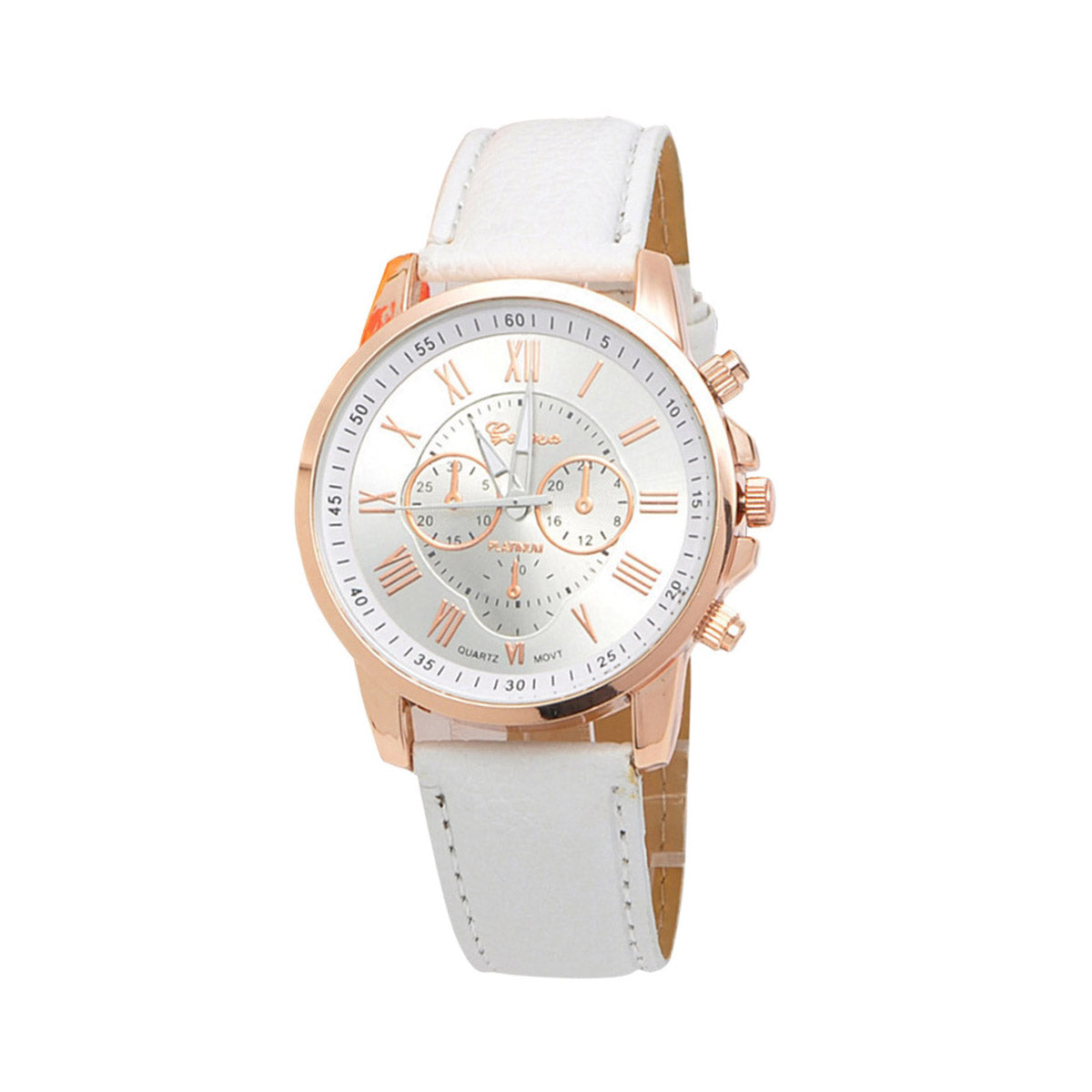 Ladies or Girls Analogue Sport Smart Rose Gold Watch in White