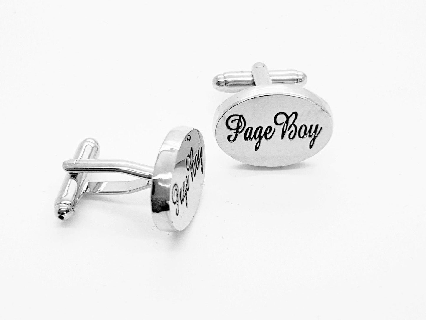 Charles William Silver Page Boy Present Cuffflinks Wedding Bride Groom Oval Cufflink