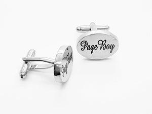 Charles William Silver Page Boy Present Cuffflinks Wedding Bride Groom Oval Cufflink