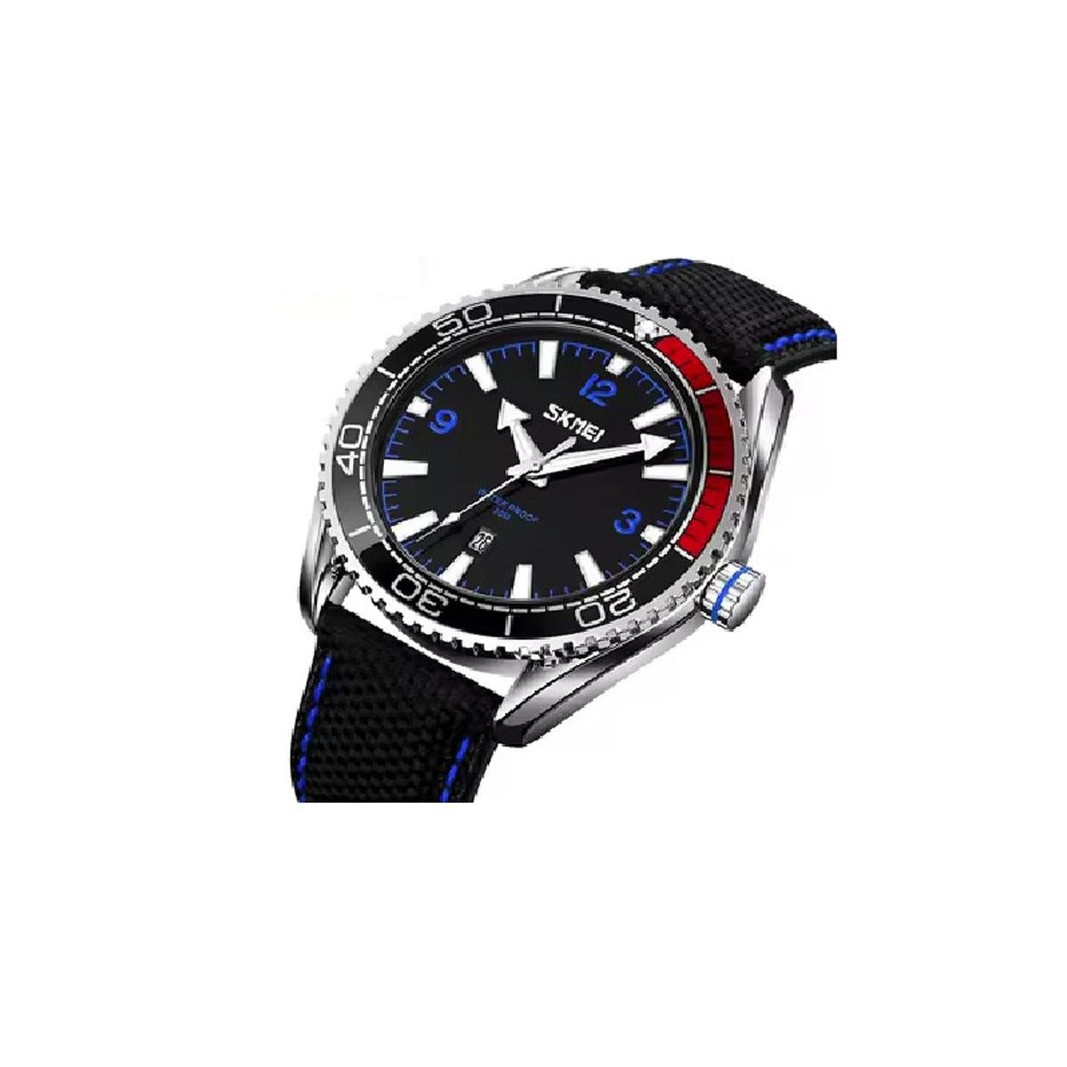 Clear Display Watch with Black Red Display and Date SK9291BLU