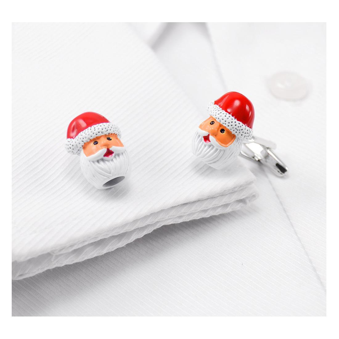 Charles William Fun Novelty Santa Claus Father Christmas Cuffflinks Red White Beard Cufflink