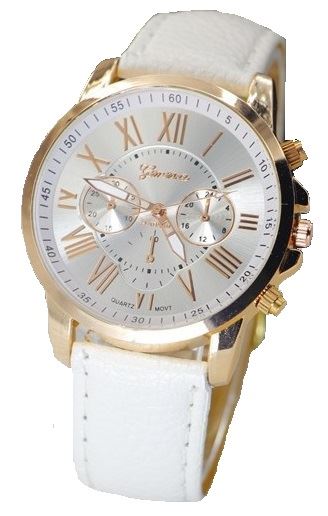 Ladies or Girls Analogue Sport Smart Rose Gold Watch in White