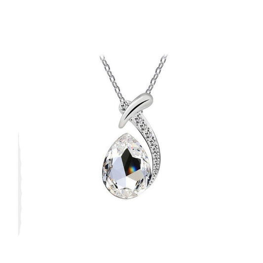 Charles William Clear Necklace Teardrop Stone