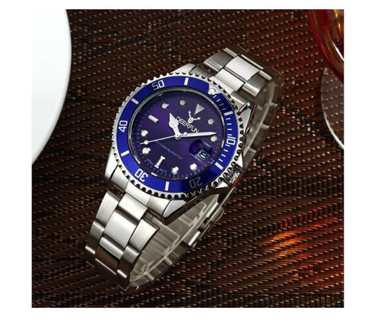 Genuine Deerfun Watch Blue Silver Date Watches Top Quality Sale UK Stock