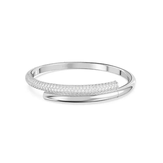 Silver Bangle Bracelet with Real Elements