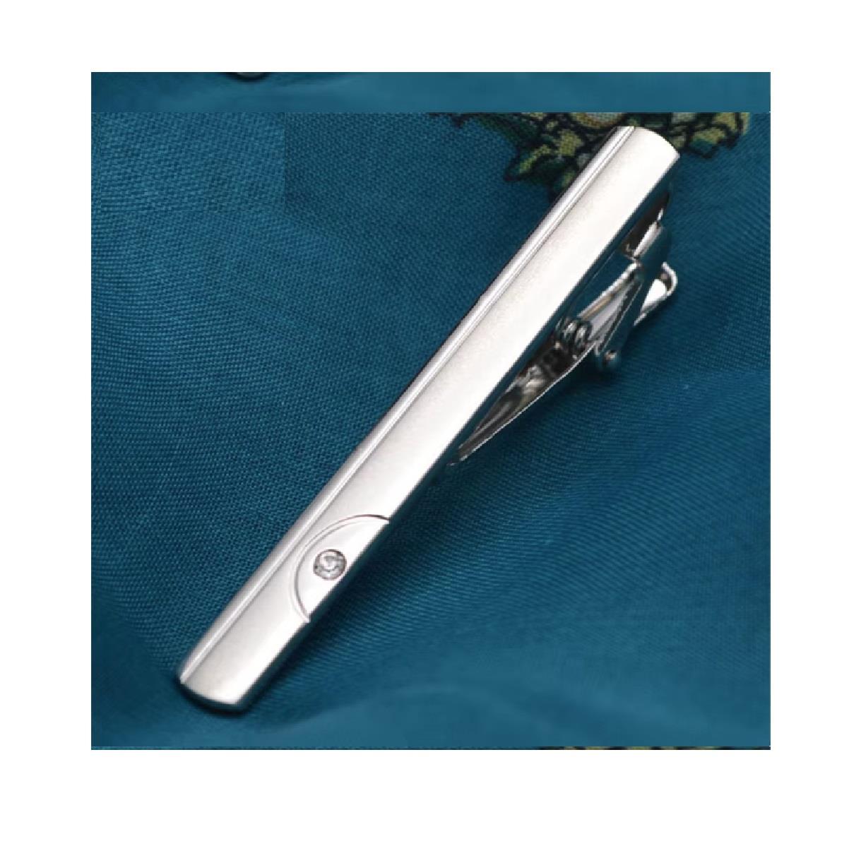 Mens Tie Clip 6cm Classic Tie Bar Lightweight High Quality Gift Ready UK