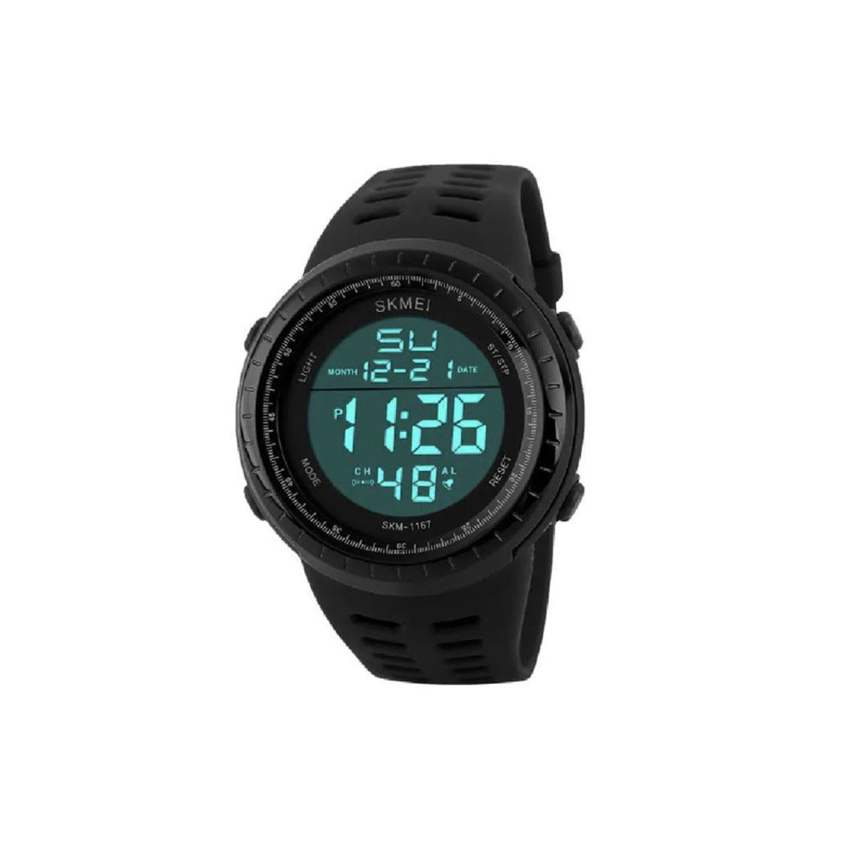 Large Clear Display Digital Watch with Day, Date, Stopwatch and Alarm