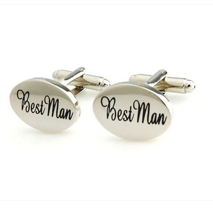 Charles William Silver Best Man Cuffflinks Wedding Party Friend Oval Cufflink Tuxedo Suit Shirt UK