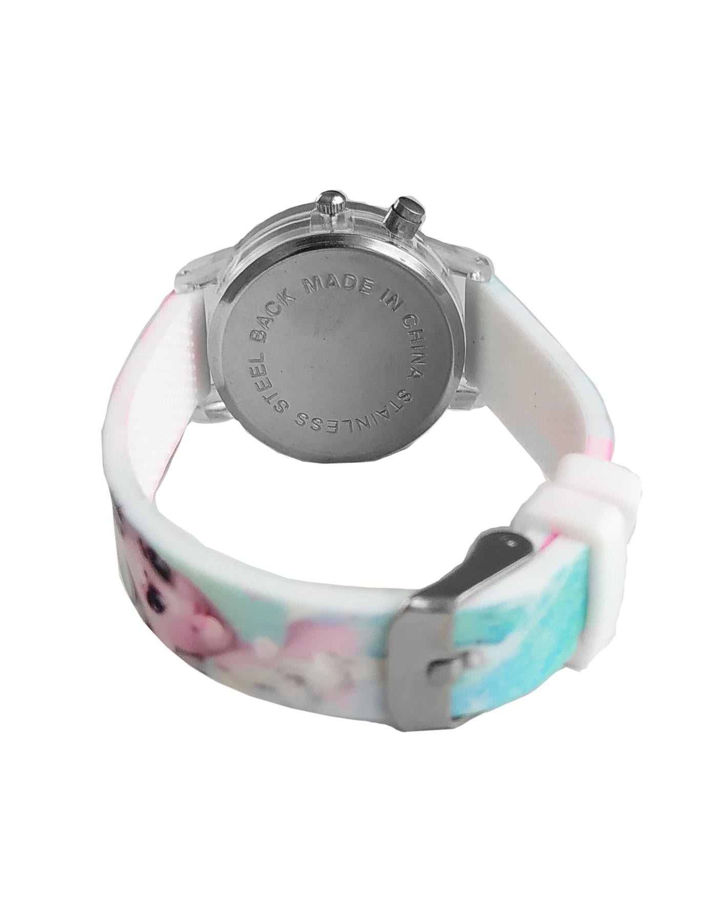 Cute Hot Pink Princess Queen Watch FLASHING LIGHTS Numbers Child Watches Easy Time