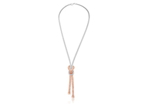 Charles William Rose Gold and Silver Love Necklace from Italian Designed Jewellery