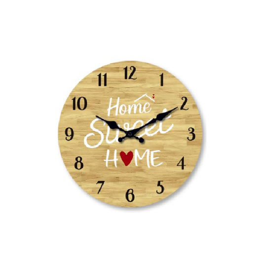 Home Sweet Home Clock Heart Love Wall Picture Silent Movement 30cm Face