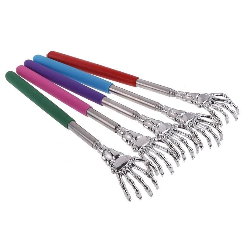 Skeleton Hand Back Scratcher with Long Reach Extendable Rubber Grip Arm
