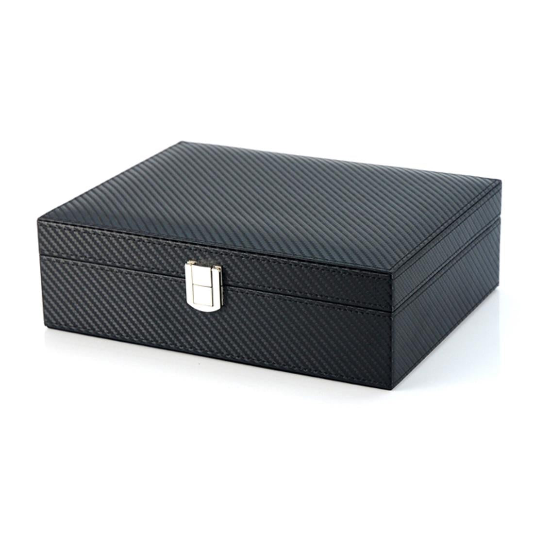 Charles William Premium Leather Cufflink Watch Box Jewellery Storage Safe Clasp Close Pouch Watches And Jewellery