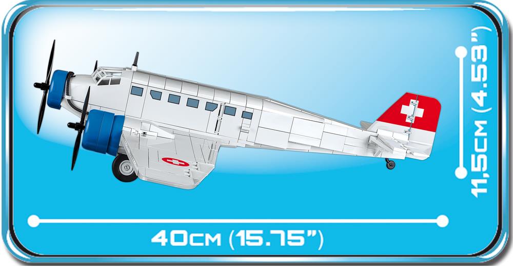 Cobi Medical Swiss Airplane Transport Red Cross Propeller Plane Junkers Building Bricks 8+