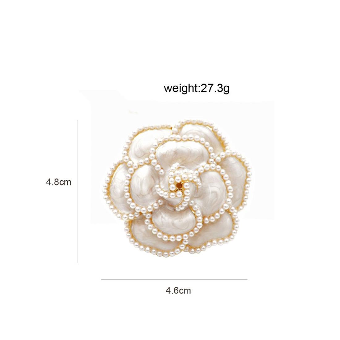 Charles William Gold White Brooch Fashion Costume Jewellery Dress Flower Brooches Ladies Womans Pearl