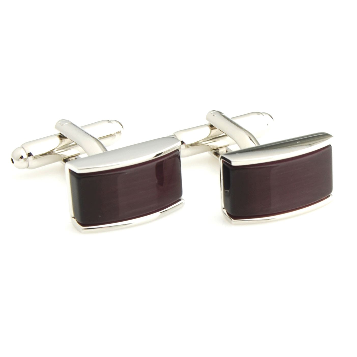 Purple Stone Cufflink in Silver Setting