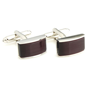 Purple Stone Cufflink in Silver Setting