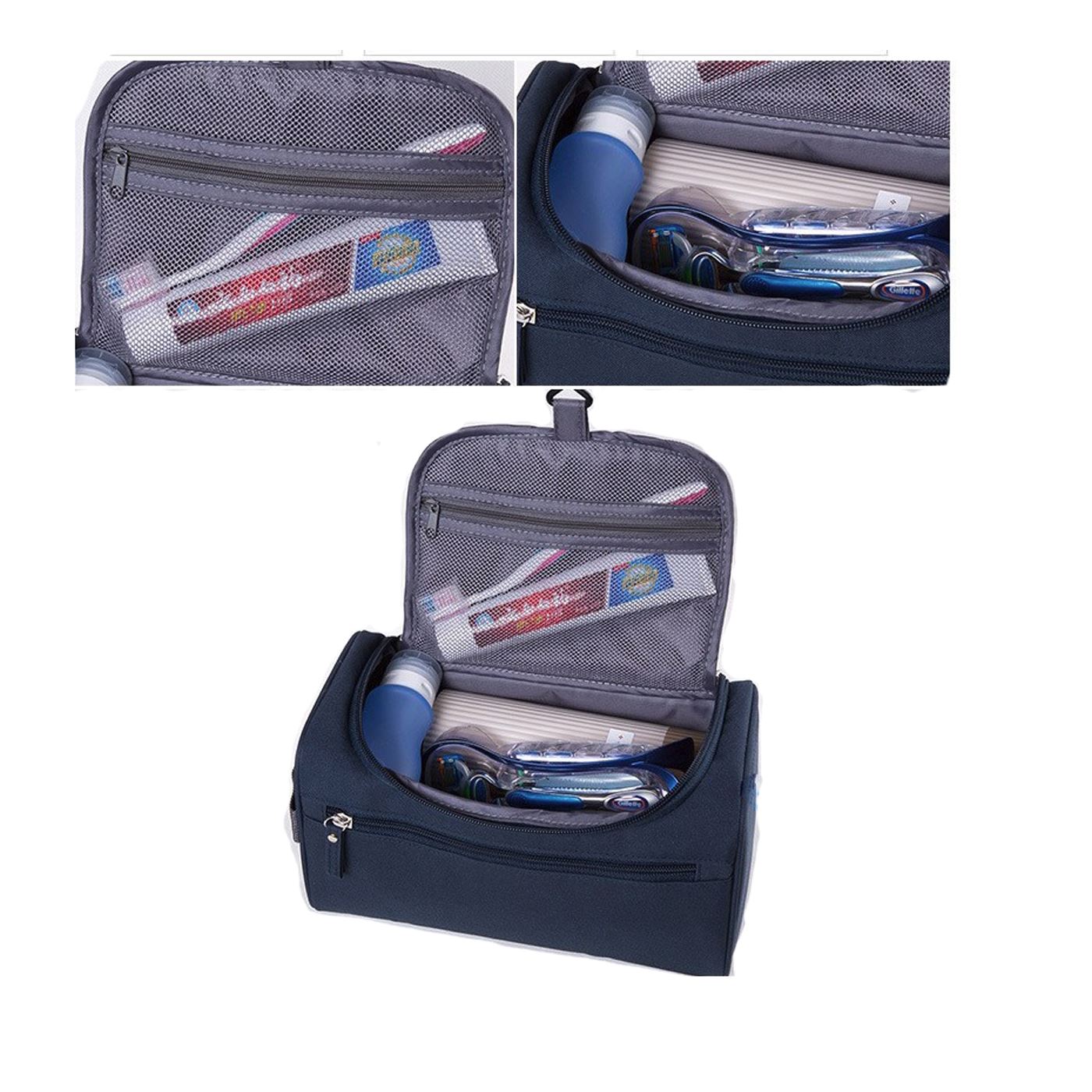 Charles William Quality Travel Cosmetic Make up Toiletry Case Blue Wash Bag Organiser