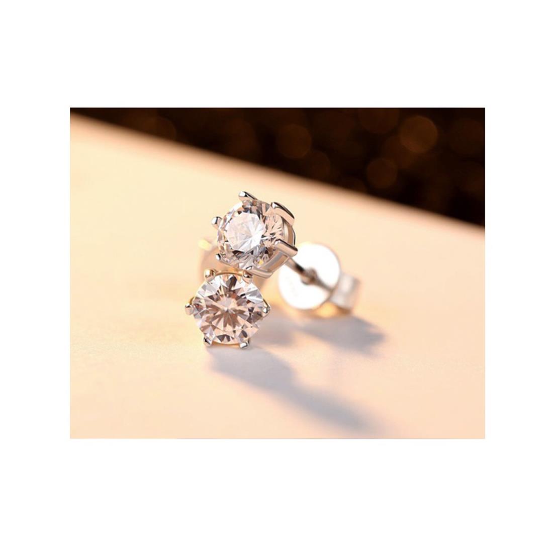 Charles William Stud Earring Silver Stones Jewellery Ear Ring