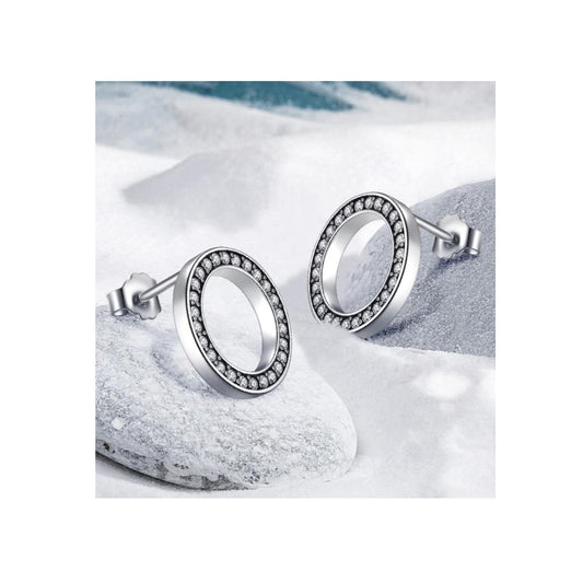 Charles William Premium Quality Earring Silver Plated Cubic Zircon Stones Jewellery Ear Ring