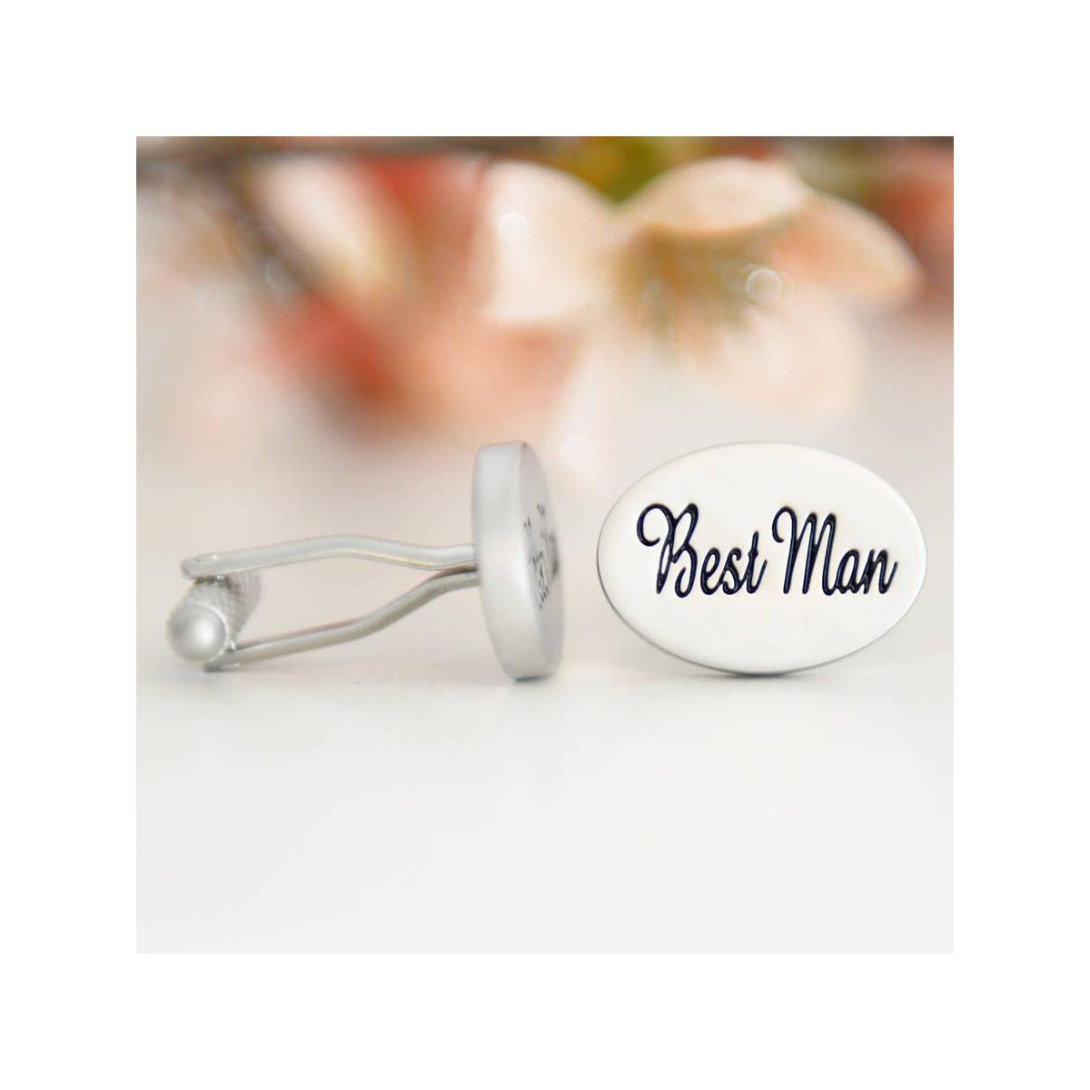 Charles William Silver Best Man Cuffflinks Wedding Party Friend Oval Cufflink Tuxedo Suit Shirt UK