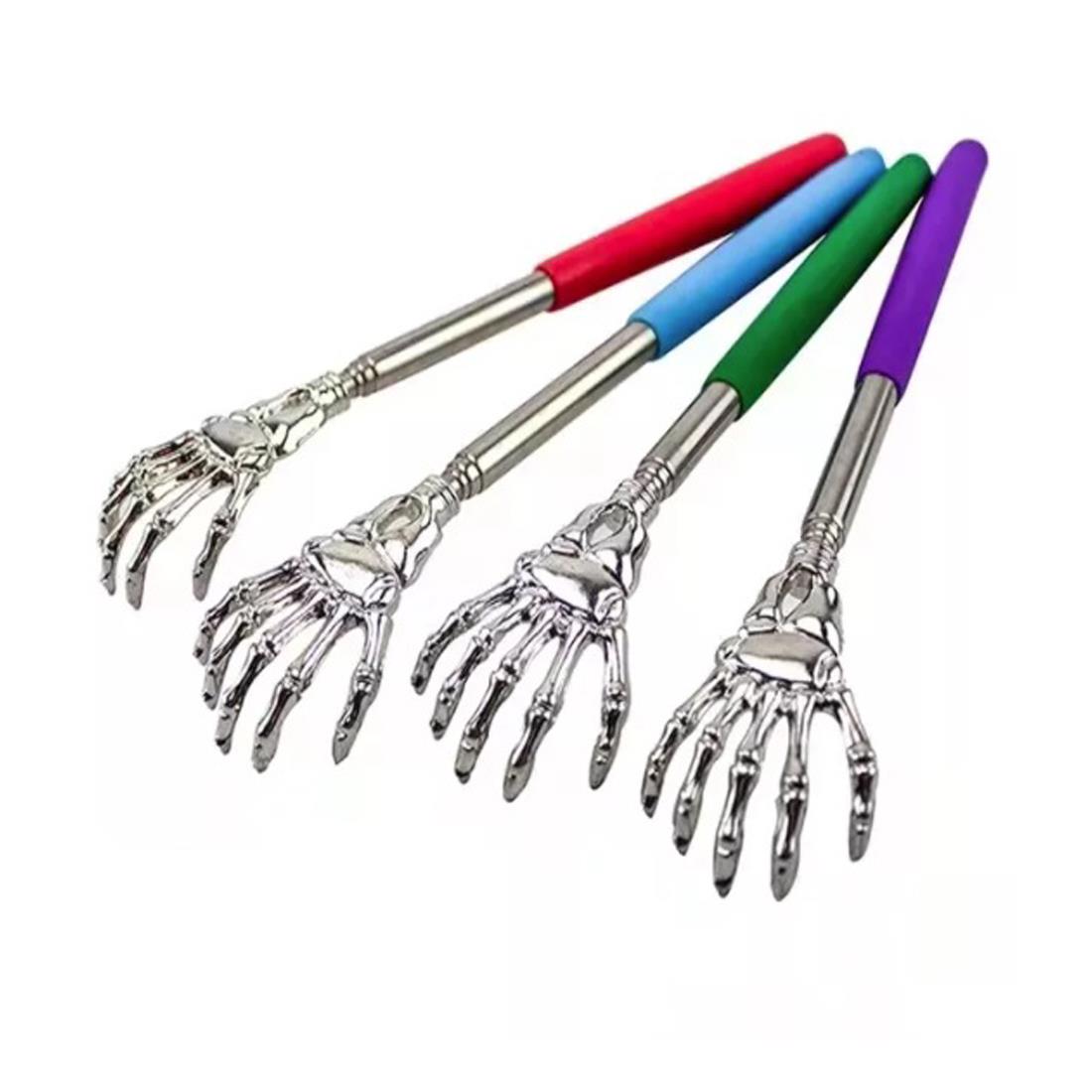 Skeleton Hand Back Scratcher with Long Reach Extendable Rubber Grip Arm