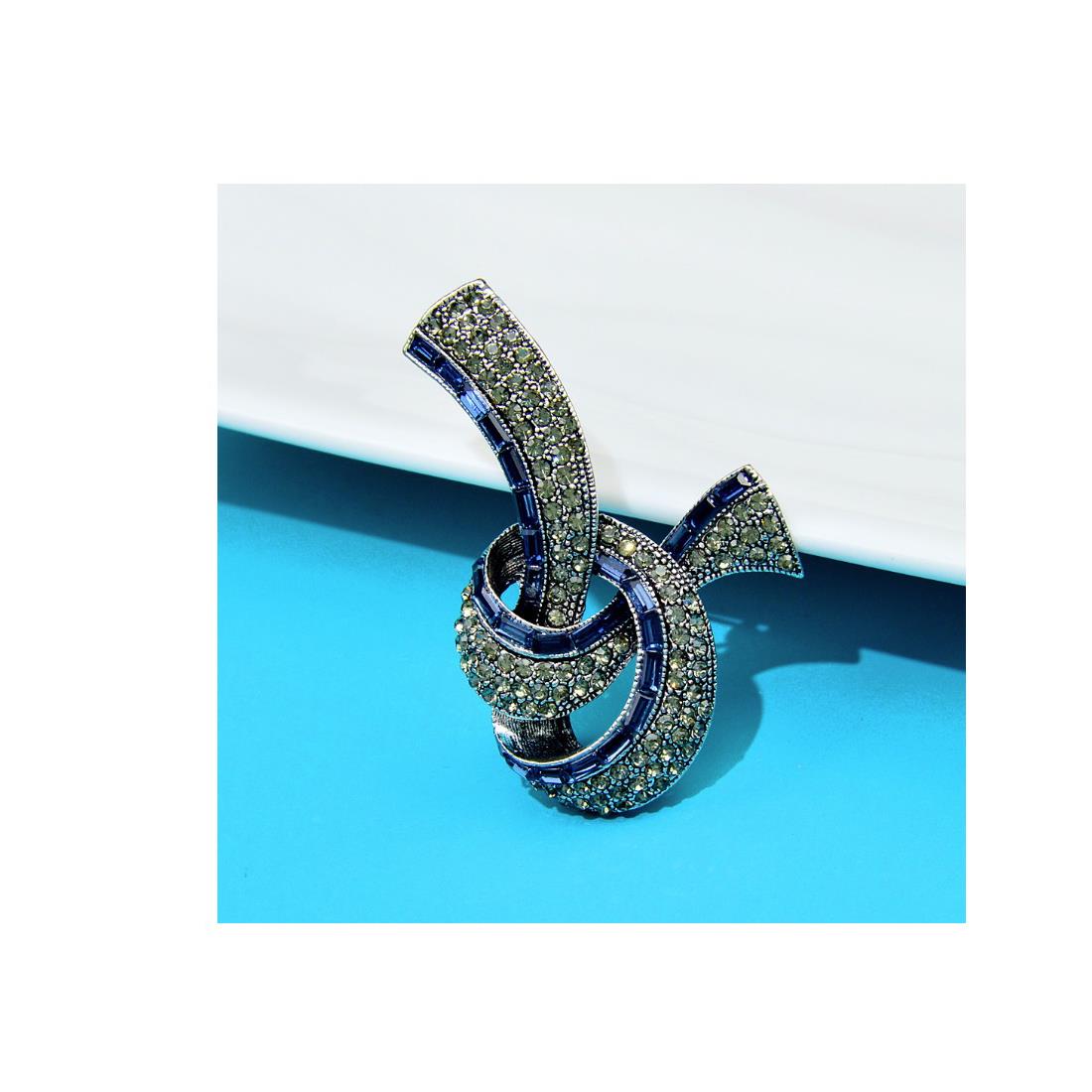 Blue and Gray Brooch for Dress or Gown