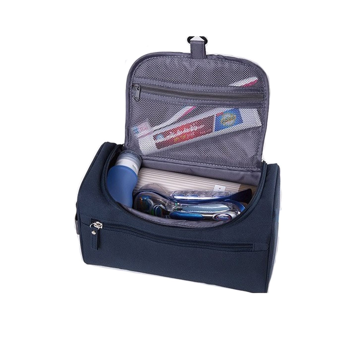 Charles William Deluxe Travel Cosmetic Make up Toiletry Case Black Wash Bag Organiser Pouch