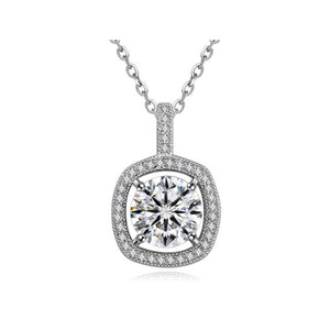 Charles William Women's Square Large Crystal Stone Pendant Necklace