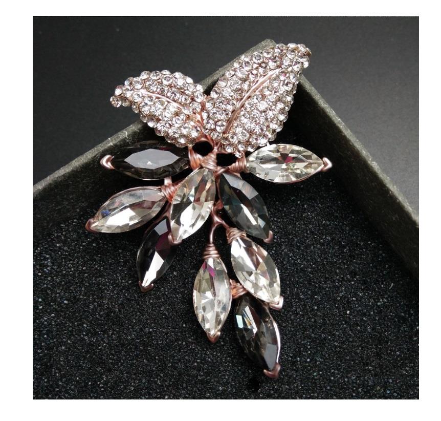 Charles William Premium Brooch Silver Grey Stones Fashion Costume Jewellery Flower Brooches