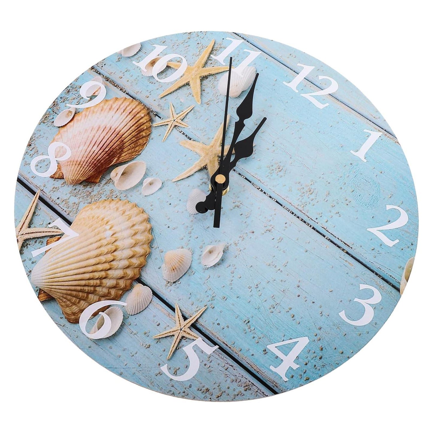 Sea Shells Beach Clock Wall Picture Silent Movement 30cm Face High Quality Movement