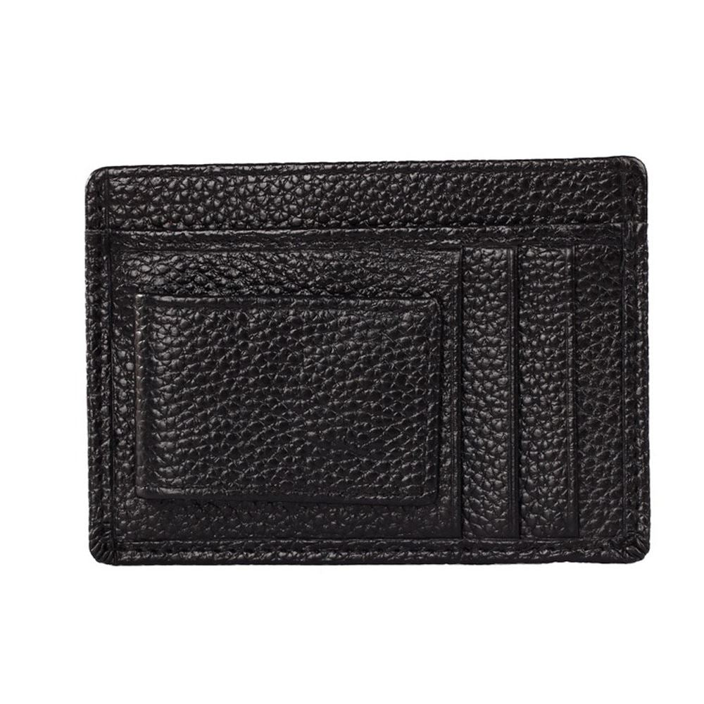 Black Genuine Real Leather Magnetic Money Clip Cash And Card ID Slim Holder UK