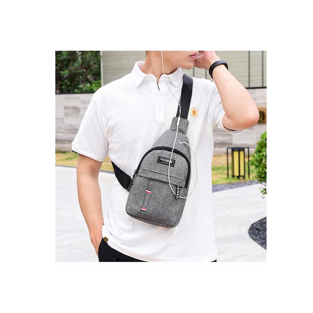 Man Bag Rucksack Bag Smart Jog Run Bike Cycle Office Travel Phone Mobile Grey