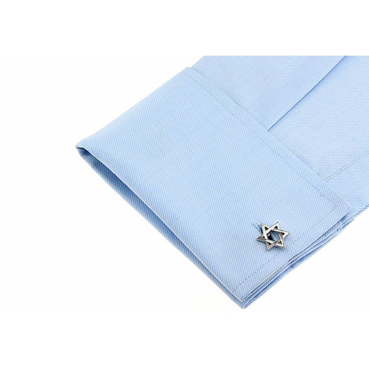 Star Of David Cufflinks in Silver