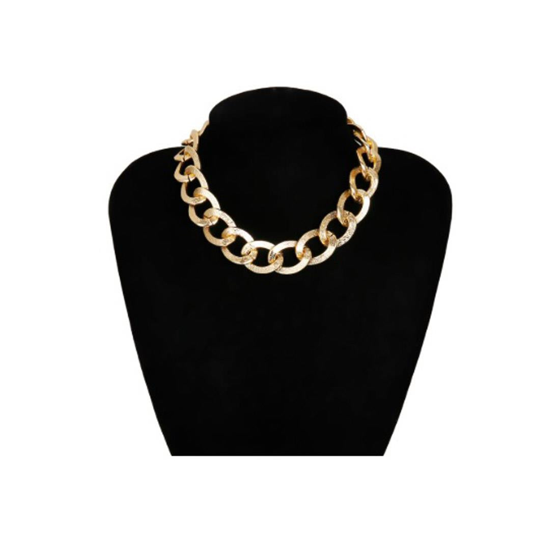 Charles William Luxury Gold Choker Necklace Neck Jewellery ONE Size Jagged Unsmooth Round