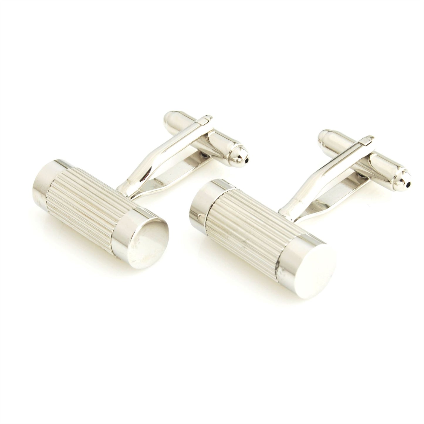 Charles William Silver Tone Stainless Steel Barrel Style Cufflinks With Rim Design Formal Wedding Business