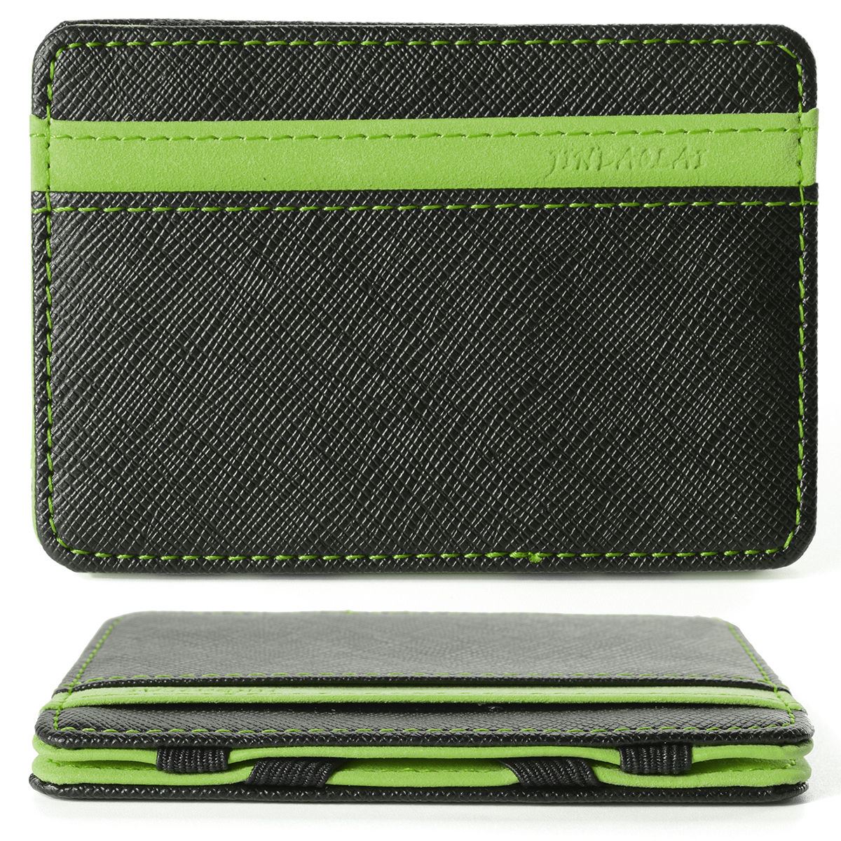 Charles William Men's Gift Magic Credit ID Card Elastic Money Clip Slim Cash Wallet Green