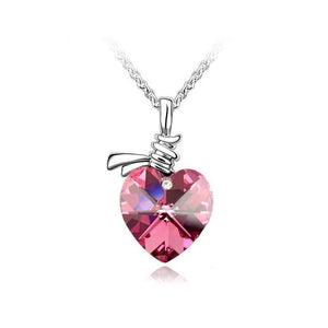 Charles William Love Heart Pendant Necklace Light Pink Jewellery