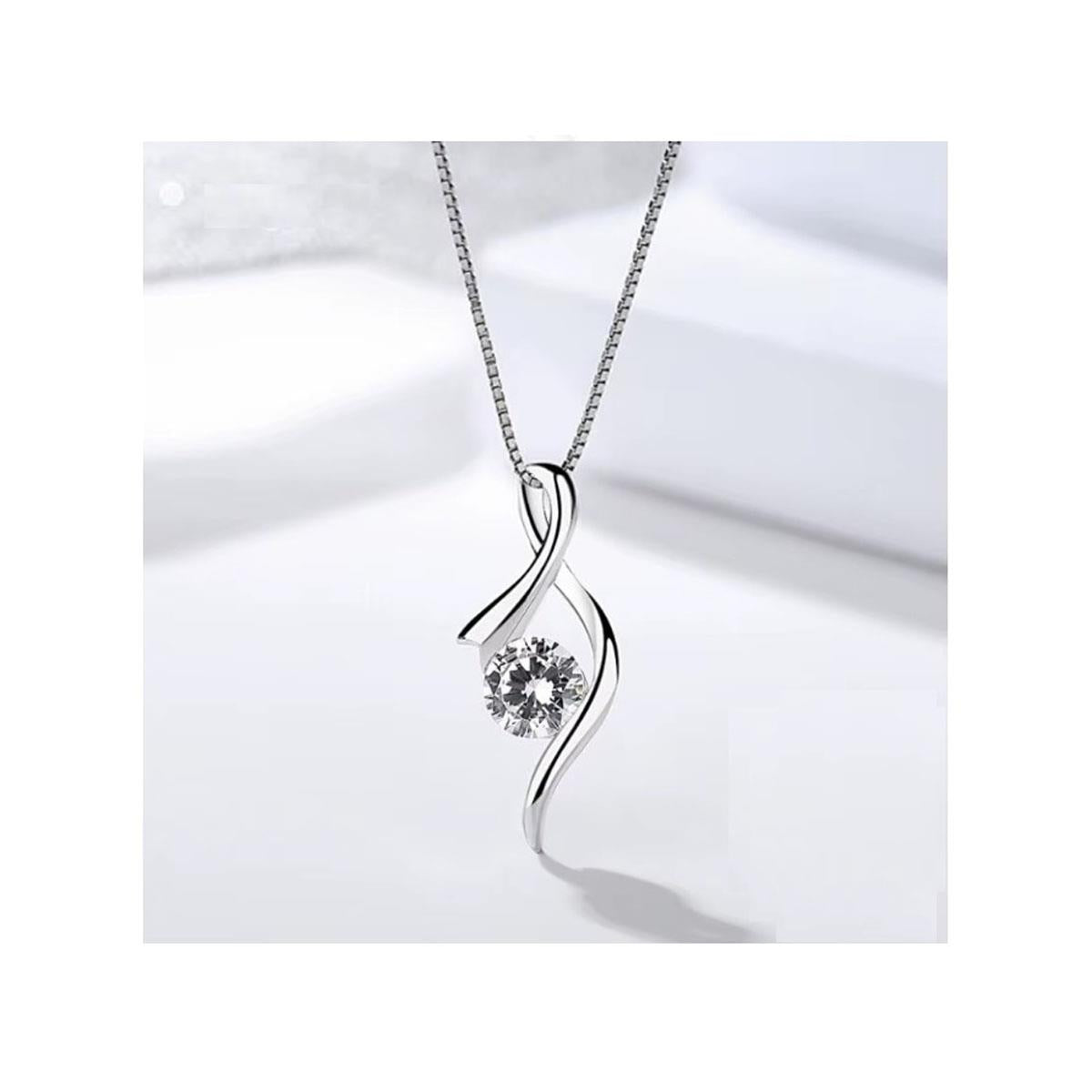 Silver Necklace Twirl Design Charles William Ladies Jewellery