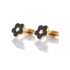 Luxury Gold Cufflinks in Snowflake Flower Design