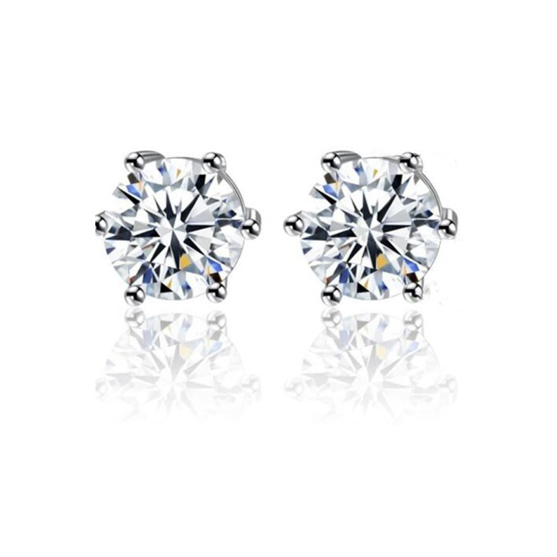 Charles William Stud Earring Silver Stones Jewellery Ear Ring