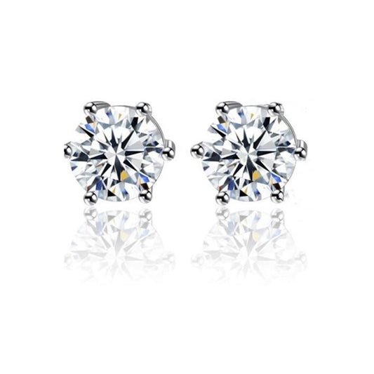 Charles William Stud Earring Silver Stones Jewellery Ear Ring