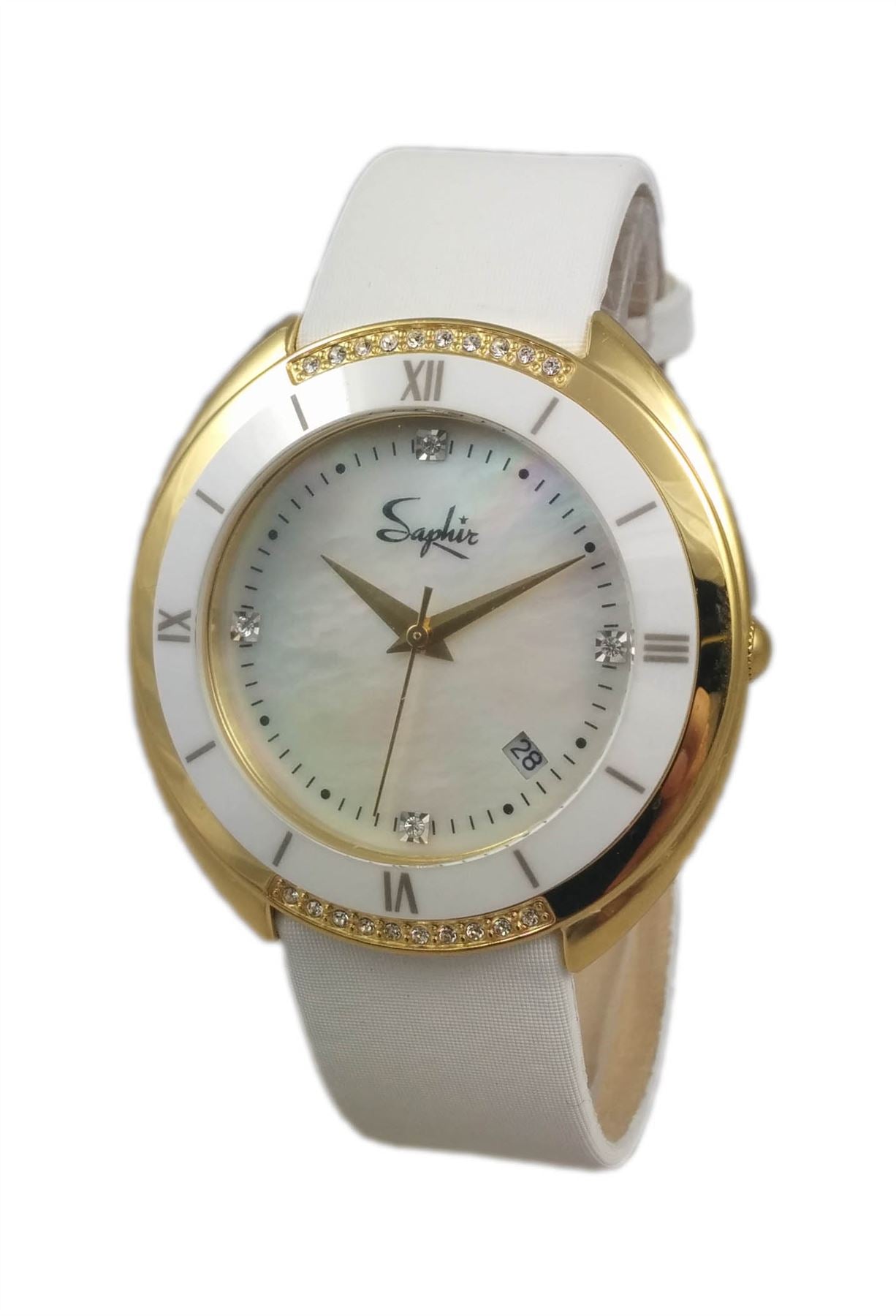 Premium Quality Saphir White Ladies Mother Pearl Watch RRP £160 Reduced UK Price